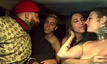 uber woman picks up lesbian couple at airport fucks them all in car licking wet pussies moaning wildly!!