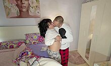 your mother-in-law pretends to read while you rip clothes fuck her big hairy wet pussy missionary and creampie deep