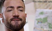 hey, that squirting brunette's riding monster cock so hard, janitor almost catches us part 1