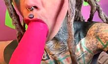 imagine her teasing shaved pussy then ripping clothes for wild dildo ride