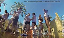 abricoff films fun wet t-shirt lingerie contest with exhibitionist euro milfs flashing public