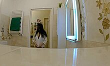 big tits brunette babe tries lingerie then gets hot casting handjob fuck 😏👙💋