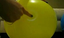 Sophie Fingers Wet Pussy with Balloons in Bathroom Living Room
