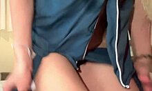 playing with my creamy wet pussy fingers deep on stepdad's bed