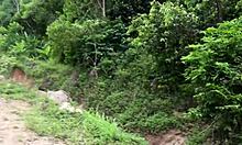 having sex right in the middle of the forest trail 😈🌳💦