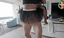 pov maid alexa chains deepthroat blowjob then wild cowgirl facial cum