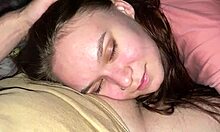 stepdaughter sneaks in late night begging for intense creampie pounding from stepdad's throbbing cock.