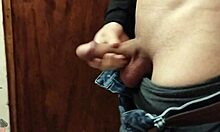 Skinny Stud Jerks Monster Cock in Bathroom Solo Session