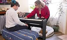 stepmom teaches piano then lets me fuck her fat ass bent over for fun