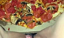 pizza masturbation cumshot on food kinky arab teen pussy squirts hard 🍕💦