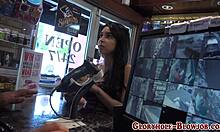 teen gulps down every drop of throbbing black monster cock!