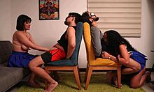 Two Horny Colombian Sluts Dominate Submissive Big Cock Slaves in BDSM 4Some