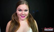 Lauren coed sucks big juicy cock bent over doggystyle pounding