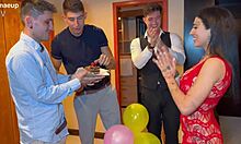 Birthday surprise: gangbang with double penetration thrills?