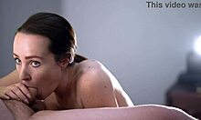 wanna see amateur brunette girlfriend swallow his hot cum after blowjob?