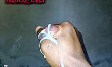 skinny girl unleashes massive cum fountain from monster cock