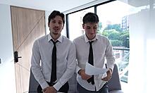 Petite adorable brunette cindy luna 18+ interview leads to double vaginal penetration with monster cocks