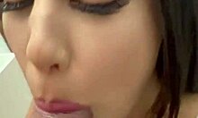 Watch Her Deepthroat Then Raw Fuck with Tattooed Latina's Tight Pussy Gripping