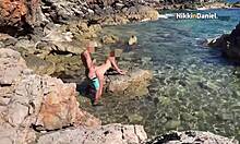 damn that blonde's ass looks perfect wanna fuck her on the beach lagoon?