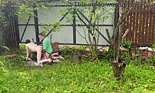 Anastasia Mistress Strap-On Fucks Sasha Outdoor Russian Slave Submission