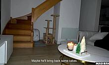 A French Santa with Huge Tits Gets Bent Over and Pounded on Christmas Eve