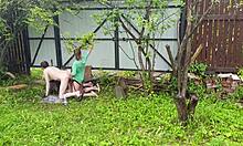 Anastasia Mistress Strap-On Fucks Sasha Outdoor Russian Slave Submission