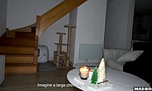 A French Santa with Huge Tits Gets Bent Over and Pounded on Christmas Eve