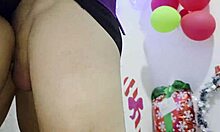 Innocent young sucks big cock then takes it in vagina for christmas hire