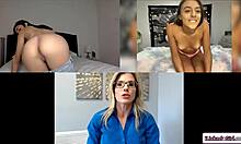 stepmom spies on stepdaughter's solo pussy fingering session