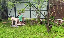 Anastasia Mistress Strap-On Fucks Sasha Outdoor Russian Slave Submission