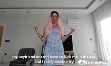 stepdaughter begs for bent over anal doggystyle in socks