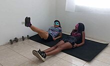 damn those latin stepsisters aerobics show off wet asses and pussies so hot