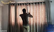 Sexy Ebony Latina Charges Phone But Yummy Shaved Pussy Tempts Fuck