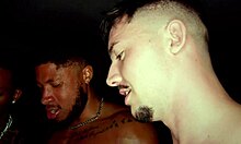 amazing sluts take interracial double gangbang cumshots!!
