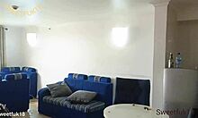 Sexy Ebony Latina Charges Phone But Yummy Shaved Pussy Tempts Fuck