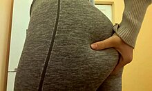 Stepsis Fingers Huge Tits Ass in Kitchen Leggings Screaming Orgasm in Lingerie!