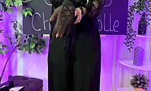 giulia shock dances in 20 den nylons stockings heels big ass lingerie glasses