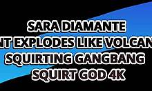 cum fills sara diamante's milf pussy over and over
