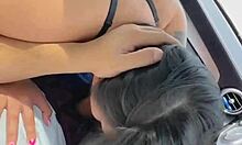 pulled over for that juicy asian pov car blowjob deepthroat gag on monster cock