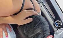 pulled over for that juicy asian pov car blowjob deepthroat gag on monster cock