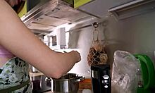 Young couple pounds passionate anal in kitchen