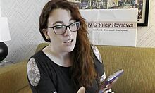 Redhead neighbor teases with kiss sucking vibrator