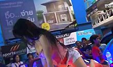 thai teen lady teases sexy in car
