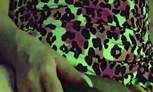 close-up on fuschia leopard milf's wet pussy getting licked in interracial cunilingus action
