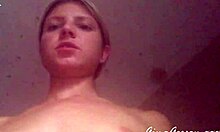 blonde skinny teen rips clothes on barcelona work trip cam