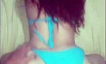 Beautiful Latina Big Ass Housewife Fucked Bent Over in Tiny Blue Bikini