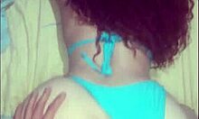 Beautiful Latina Big Ass Housewife Fucked Bent Over in Tiny Blue Bikini