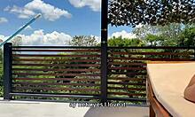 mexican milf seduces black pool guy while hubby's gone outdoors