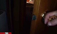 pretty asian teen drops to knees for fat boss double blowjob delight