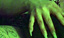 close-up on fuschia leopard milf's wet pussy getting licked in interracial cunilingus action